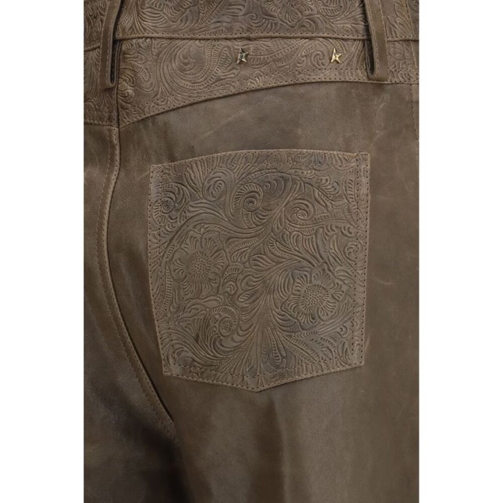 Golden Goose Women Melany Leather Pants With Embroidery - Picture 3 of 3